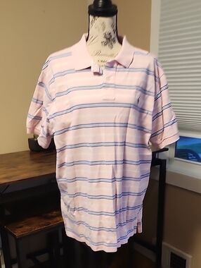 Ralph Lauren Light Pink Polo with Navy Stripe
